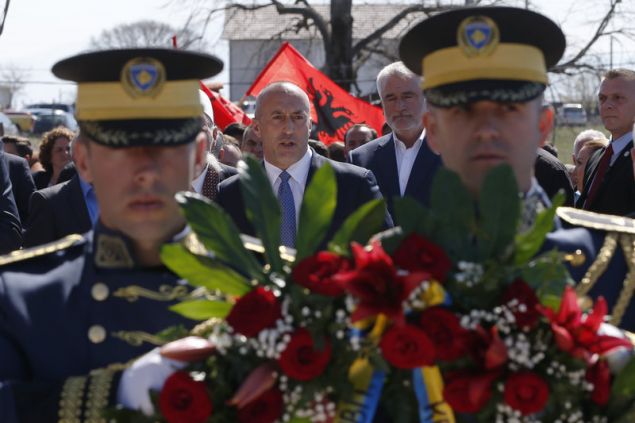 Ο πρωθυπουργός του Κοσόβου Ramush Hardinaj σε εκδήλωση της χώρας (AP Photo/Visar Kryeziu)